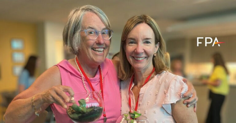 Ellenore Baker and Deborah Hickey at FPA event, Dallas